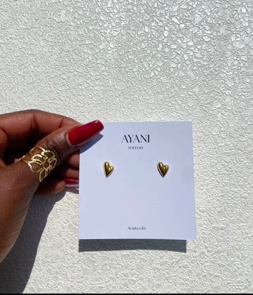 Ayani minimalist heart earrings